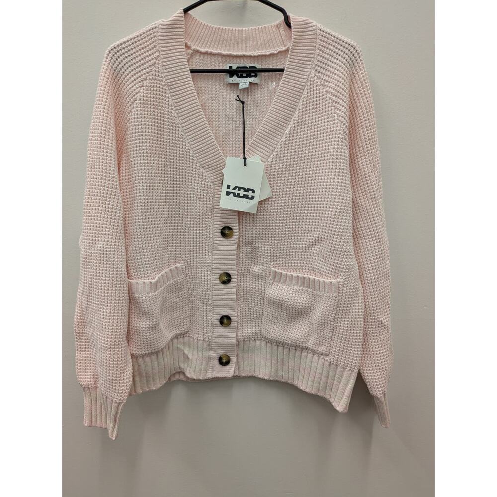 KBB Kahlana Pink Knit Cardigan Sweater Women’s XS Button Front NWT
